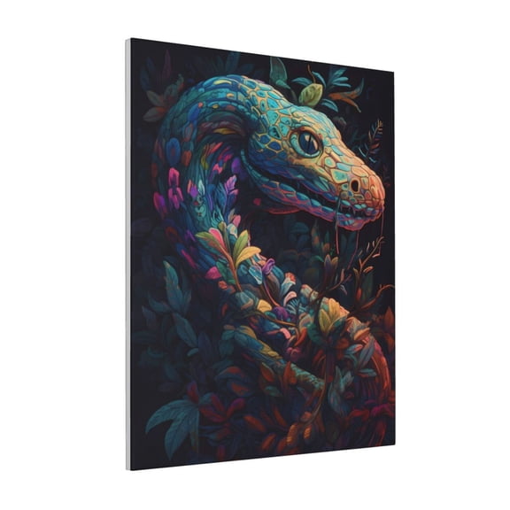 Rateoe Colorful Patterned Snake Pattern Decorative Picture – Unique Modern Wall Art, Ready-to-Hang Canvas Print for Home (Vertical)