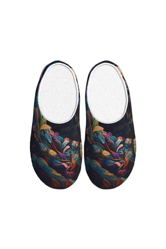 Colorful Patterned Snake Print Women's Men's Cotton Knit Slippers Lightweight Memory Foam Indoor House Shoes with Anti-Skid Sole-46/47