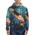 thumbnail image 1 of Rateoe Colorful Planet Universe Pattern Mens Hoodie, Pullover Hooded Sweatshirt, Kangaroo Pocket Hoodie Ideal for Daily Wear, Travel and Home-3X-Large, 1 of 7