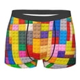 thumbnail image 1 of Rateoe Colorful Plastic Blocks Pattern Mens Boxer Briefs Poly Spandex Performance Boxer Briefs Underwear Hem Boxer Briefs - XX-Large, 1 of 8