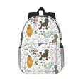 thumbnail image 1 of Rateoe Colorful Poodle Dog Pattern Student Backpack Water-resistant Backpack 15-inch Laptop Backpack Lightweight Adjustable School Backpack, 1 of 6