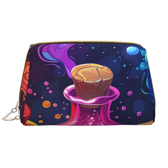Rateoe Colorful Potion Bottles Magic for Travel Makeup Bag,Large Capacity Cosmetic Bags for Women,Waterproof Portable Pouch Open Flat Toiletry Bag Make up Organizer
