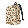 thumbnail image 1 of Rateoe Colorful Roosters Pattern Durable Canvas Backpack for Men & Women – Stylish & Lightweight – Adjustable Straps, Multiple Pockets – Fits 15-17 Inch LaptopsMedium, 1 of 5