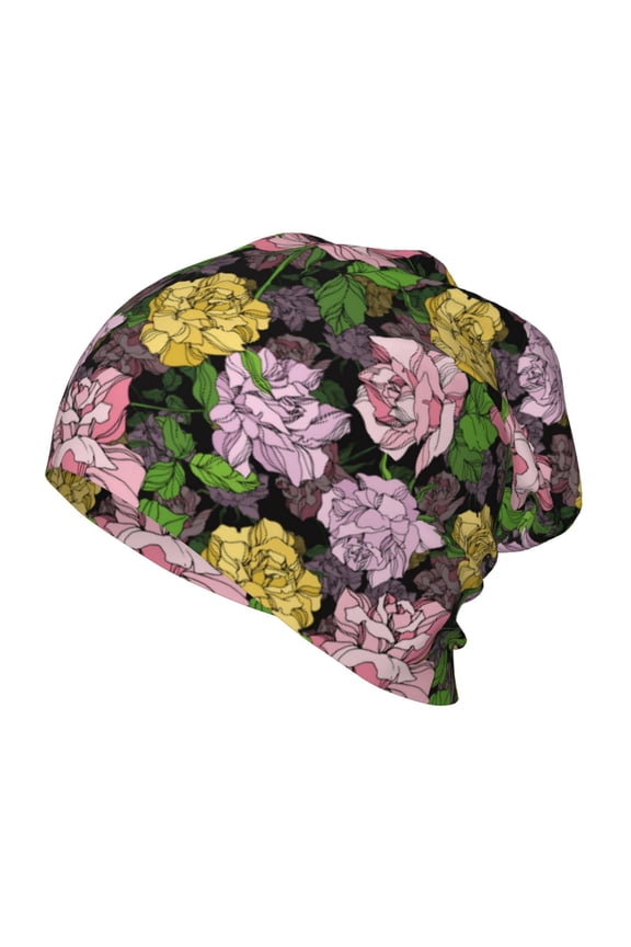 Colorful Roses Kids Beanie Warm Knit Beanie Hats Boys Girls Winter Hat Soft Slouchy Hats for Kids