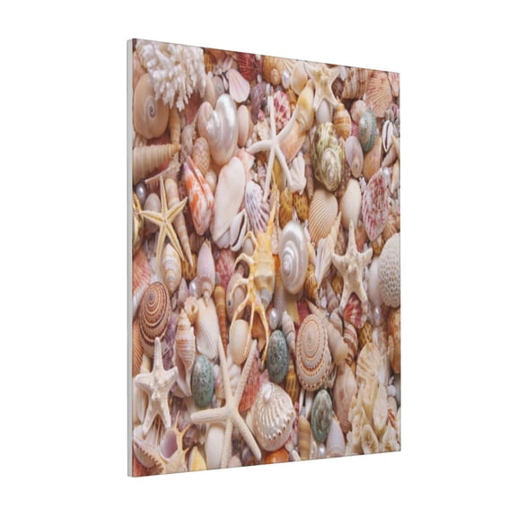 Rateoe Colorful Seashells Pattern Decorative Picture – Unique Modern Wall Art, Ready-to-Hang Canvas Print for Home (Vertical)