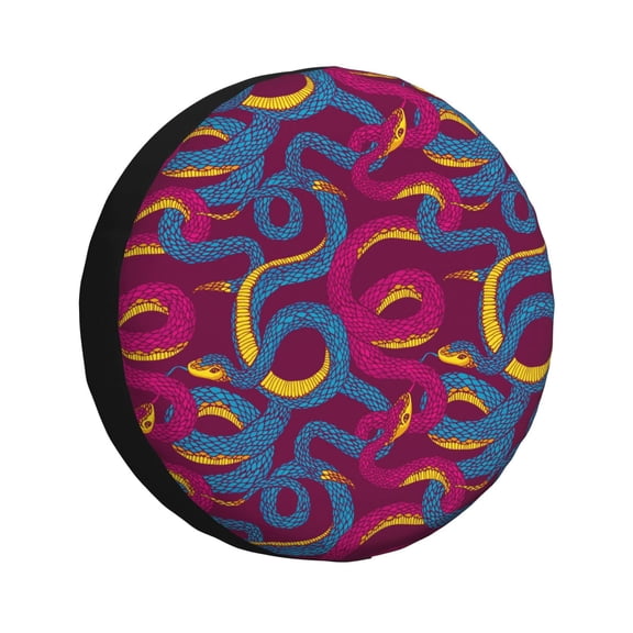 Rateoe Colorful Snake Pattern Tire Cover Wheel Protectors Weatherproof Wheel Covers Universal Fit for Trailer Rv SUV Truck Camper Travel Trailers Accessories-17 inch