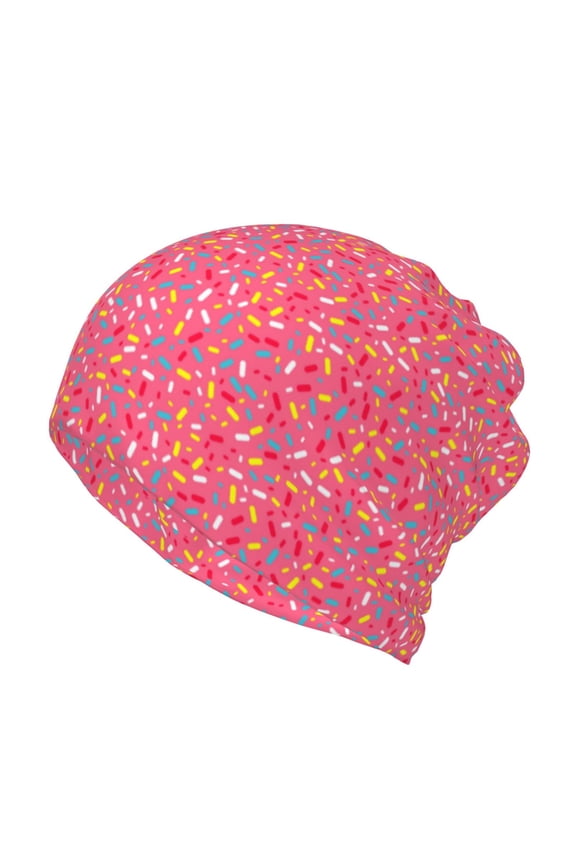 Colorful Sprinkles Donuts Cotton Slouchy Beanie Hat for Men/Women,Lightweight Oversize Large Thin Skull Cap Night Sleeping Cap