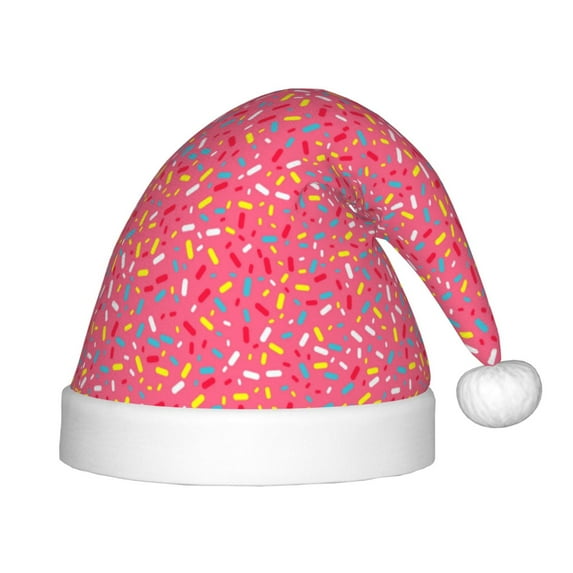 Rateoe Colorful Sprinkles Donuts Santa Hat Confortable Christmas Hat for Christmas Party Favors Fit for Kids