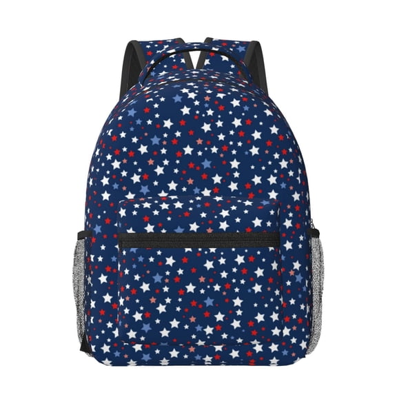 Rateoe Colorful Stars Pattern Durable Student Backpack Laptop Bag- Ergonomic Design, Waterproof Twill Fabric - Ideal for School, Travel, and Outdoor Activities