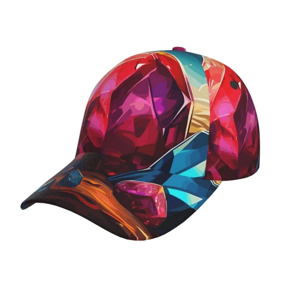 Rateoe Colorful Stone World Pattern Men’s Baseball Cap – Adjustable Curved Brim Hat, Soft Cotton Sports Cap for Outdoor, Casual, and Everyday Wear, Comfortable & Breathable