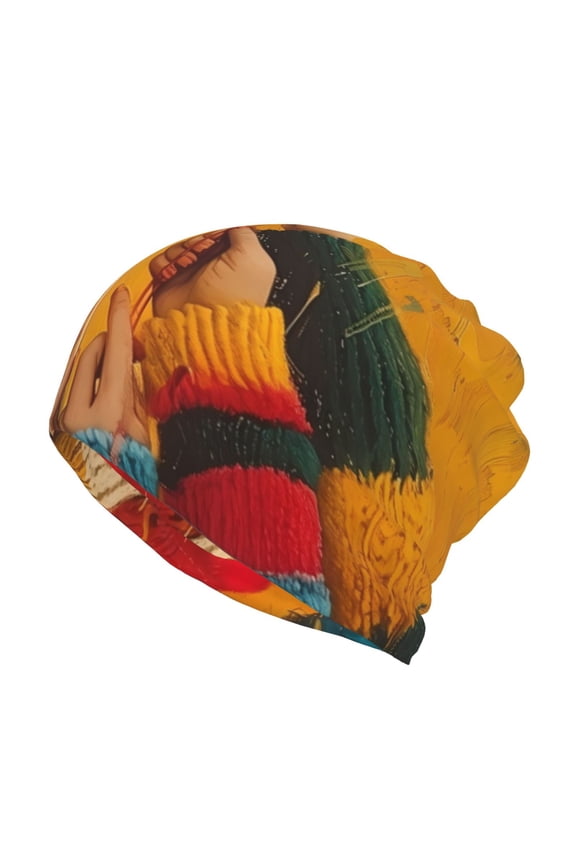 Colorful Sweaters And Strings Cotton Slouchy Beanie Hat for Men/Women,Lightweight Oversize Large Thin Skull Cap Night Sleeping Cap