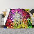 thumbnail image 1 of Rateoe Colorful Tie Dye Stained Glass 3 Pattern Flannel Throw Blanket, Ultra-soft Blanket for Bed, Couch, Car, Hypoallergenic Anti-pilling blanket-, 1 of 6
