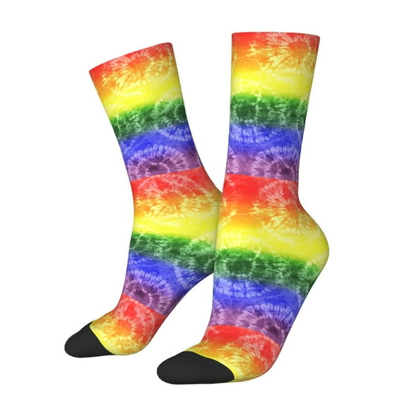 Rateoe Colorful Tie Dye for Women Casual Calf Socks - Cute Crew Socks - Thin Soft Above Ankle Socks Size 5-11