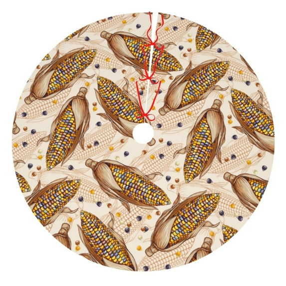 Rateoe Colorful Vintage Corn Print Christmas Tree Skirt 48" for Xmas Holiday New Year Party Circle Tree Mat Ornaments Decoration