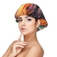 thumbnail image 1 of Rateoe Colorful Wave Dragon Head Pattern Silk Satin Hair Bonnet for Sleeping, Adjustable Sleep Cap Turban for Women , Curly Straight Hair Long Large Braid, 1 of 6