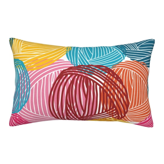 Rateoe Colorful Wool Balls Pattern Pillow Covers with Invisible Zipper(Pillows are not Included) Standard Pillowcases-16"x24"