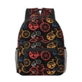 thumbnail image 1 of Rateoe Compass And Mountains In Bicycle Wheels1 Pattern Durable Student Backpack Laptop Bag- Ergonomic Design, Waterproof Twill Fabric - Ideal for School, Travel, and Outdoor Activities, 1 of 6
