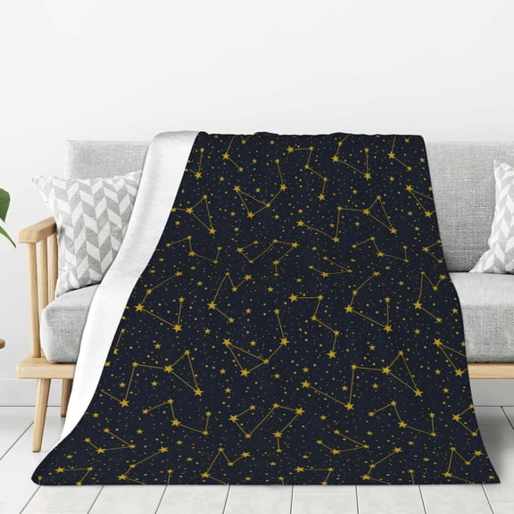 Rateoe Constellation Pattern Flannel Throw Blanket, Ultra-soft Blanket for Bed, Couch, Car, Hypoallergenic Anti-pilling blanket-40"x30"(Vertical)