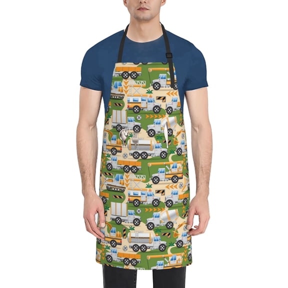 Rateoe Construction Machinery1 Aprons with Pocket,Men Womens Aprons Waterproof Adjustable Cooking Aprons for Kitchen Gardening and Salon