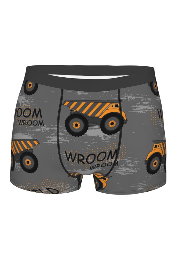 Construction Machines Mens Boxer Briefs Poly Spandex Performance Boxer Briefs Underwear Hem Boxer Briefs - X-Large