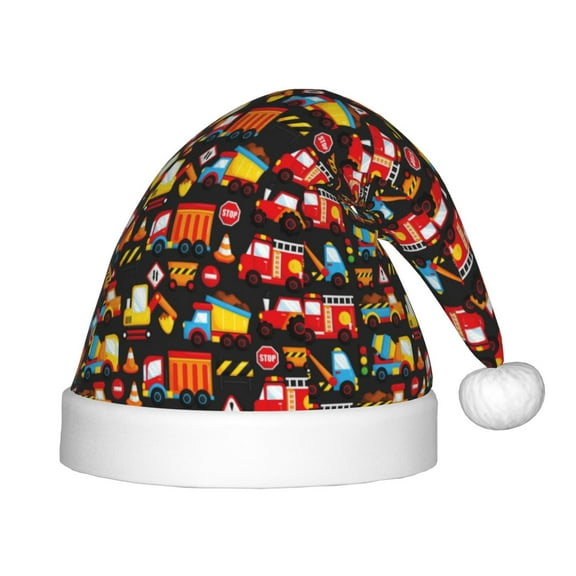 Rateoe Construction Truck Santa Hat Confortable Christmas Hat for Christmas Party Favors Fit for Kids