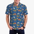 thumbnail image 1 of Rateoe Construction Vehicles Pattern Men's Short Sleeve Polo Shirts, Golf Polo Shirts Short Sleeve Performance Moisture Wicking Dry-XX-Large, 1 of 6