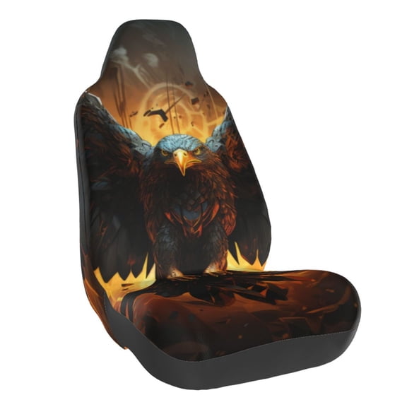 Rateoe Cool Black Eagle Print Car Seat Cover,Elastic Car Seat Protector,Washable Durable Automotive Seat Cover Car Interior Accessories