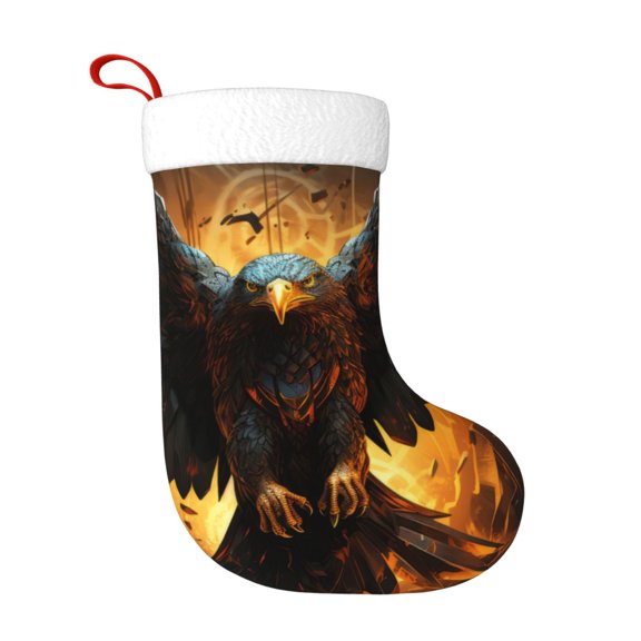 Rateoe Cool Black Eagle Print Christmas Stockings,18 Inch Large Christmas Stockings Decoration Ornaments for Holiday Home Fireplace Indoors