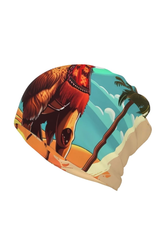 Cool Camel Oasis Vibes Cotton Slouchy Beanie Hat for Men/Women,Lightweight Oversize Large Thin Skull Cap Night Sleeping Cap