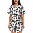 thumbnail image 1 of Rateoe Cool Camera Pattern Women's Short-Sleeved Pajama Set - 2 Piece Soft and Lightweight Sleepwear Set-X-Large, 1 of 7