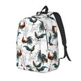thumbnail image 1 of Rateoe Cool Chicken Pattern Durable Canvas Backpack for Men & Women – Stylish & Lightweight – Adjustable Straps, Multiple Pockets – Fits 15-17 Inch LaptopsSmall, 1 of 5