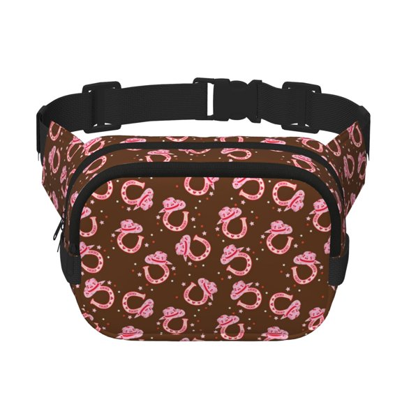 Rateoe Cool Cowgirl Print Fanny Pack Belt Bag for Women and Men, Square Double-Layer Waterproof Waist Pack with Adjustable Strap for Hiking, Jogging, Cycling