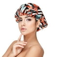 thumbnail image 1 of Rateoe Cool Flamingo Pattern Silk Satin Hair Bonnet for Sleeping, Adjustable Sleep Cap Turban for Women , Curly Straight Hair Long Large Braid, 1 of 6