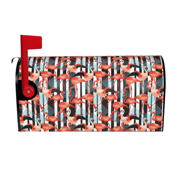 Rateoe Cool Flamingo Printed Mailbox Covers - Easy to Install Fall, Winter, Spring, Summer Mailbox Cover - Weather and UV-Resistant Mailbox Decor - Mailbox Magnetic Covers-