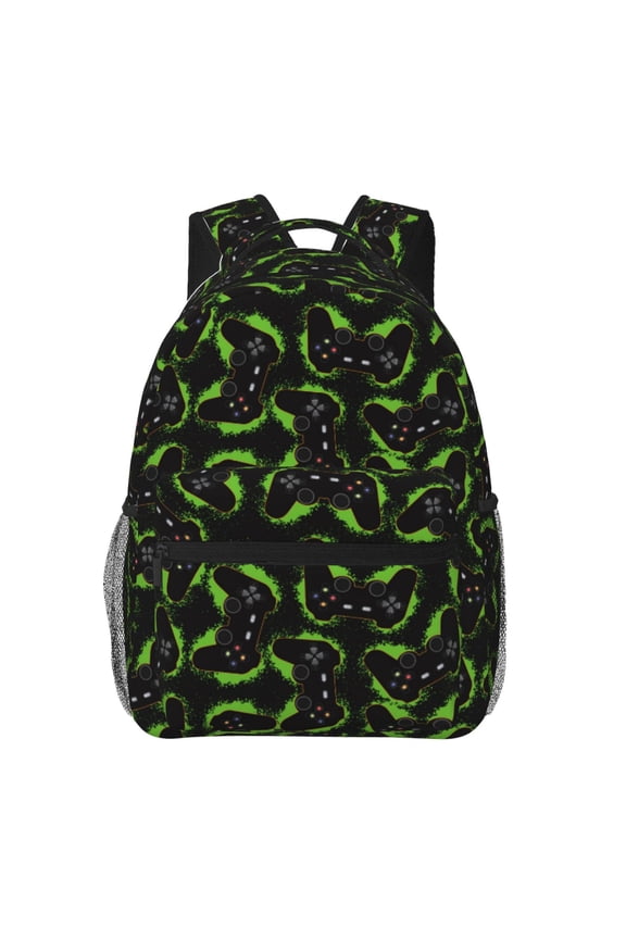 Cool Gamepad Pattern Casual Backpack for School, Work, Travel Adjustable Straps, Multiple Compartments Ergonomic Design, Fits Laptops and Tablets
