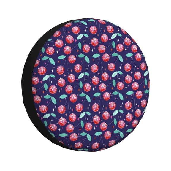 Rateoe Cool Mirror Cherries Pattern Tire Cover Wheel Protectors Weatherproof Wheel Covers Universal Fit for Trailer Rv SUV Truck Camper Travel Trailers Accessories-17 inch