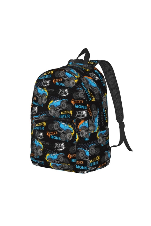 Cool Off-Road Vehicle Pattern Durable Canvas Backpack for Men & Women – Stylish & Lightweight – Adjustable Straps, Multiple Pockets – Fits 15-17 Inch LaptopsMedium