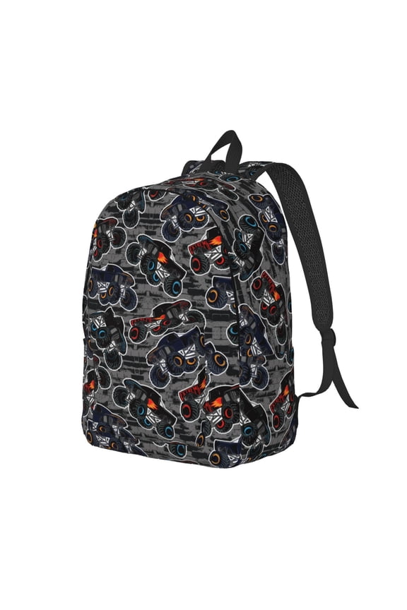 Cool Off-Road Vehicle Pattern Durable Canvas Backpack for Men & Women – Stylish & Lightweight – Adjustable Straps, Multiple Pockets – Fits 15-17 Inch LaptopsMedium