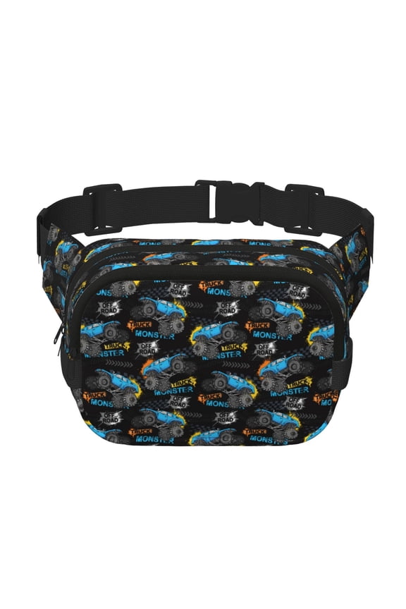 Cool Off-Road Vehicle Print Fanny Pack Belt Bag for Women and Men, Square Double-Layer Waterproof Waist Pack with Adjustable Strap for Hiking, Jogging, Cycling