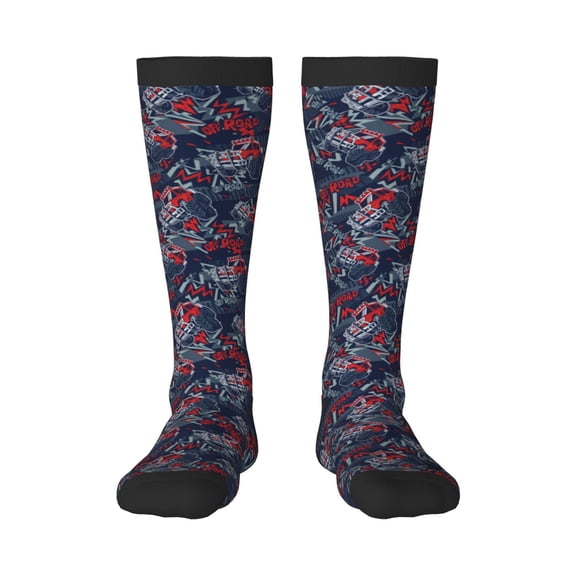 Rateoe Cool Red Off-Road Vehicle Pattern Women’s Knee High Crew Socks,Trouser Socks Comfortable, Breathable, Moisture-Wicking and Soft