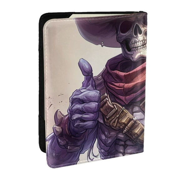 Rateoe Cool Skull Cowboy Pattern Passport Holder Wallet Leather Mulit-purpose Travel Wallet Credit Cards Case ,Passport Cover for Women Men-6.5 in