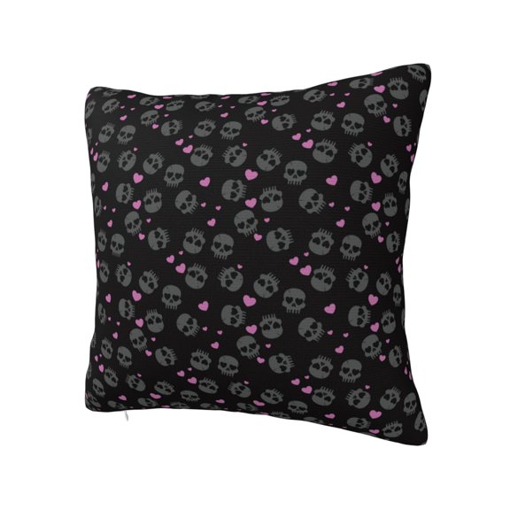 Rateoe Cool Skull Love Pattern Throw Pillow Cover Premium Pillow Stuffer Sham Square for Decorative Cushion Bed Couch Sofa(Pillow insert not included)