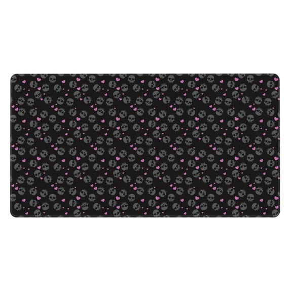 Rateoe Cool Skull Love Print Mouse Pad - Extended Large Gaming Mousepad,Non-Slip Stitched Edge,16x29.5 Inch