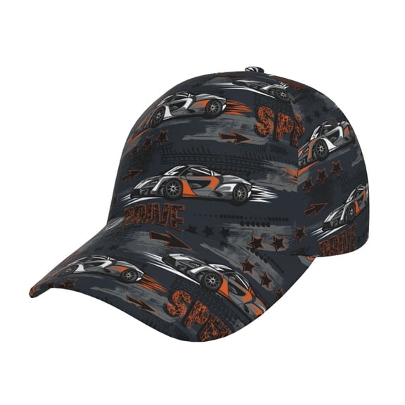 Rateoe Cool Sports Car Pattern Men’s Baseball Cap – Adjustable Curved Brim Hat, Soft Cotton Sports Cap for Outdoor, Casual, and Everyday Wear, Comfortable & Breathable