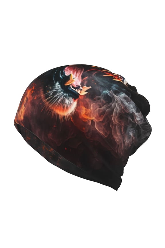 Cool Tiger Cotton Slouchy Beanie Hat for Men/Women,Lightweight Oversize Large Thin Skull Cap Night Sleeping Cap