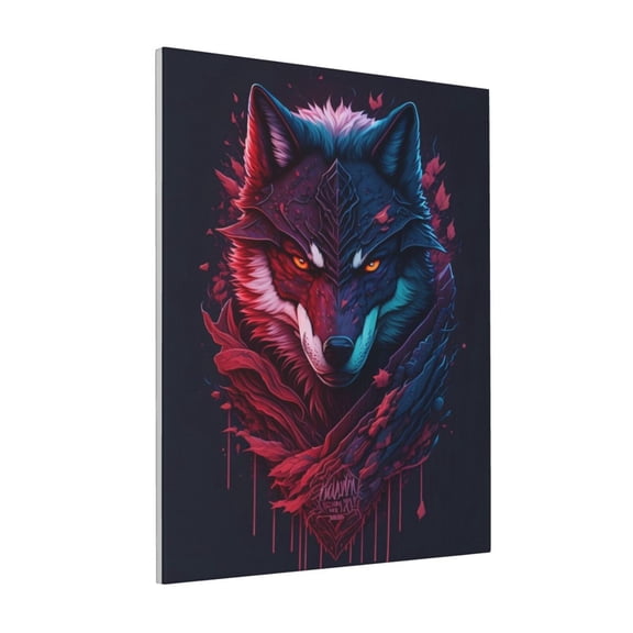 Rateoe Cool Wolf Head Pattern Decorative Picture – Unique Modern Wall Art, Ready-to-Hang Canvas Print for Home (Vertical)