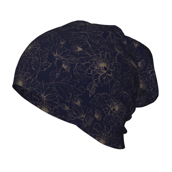 Rateoe Copper-Gold Gloss Outline Chrysanthemum Kids Beanie Warm Knit Beanie Hats Boys Girls Winter Hat Soft Slouchy Hats for Kids