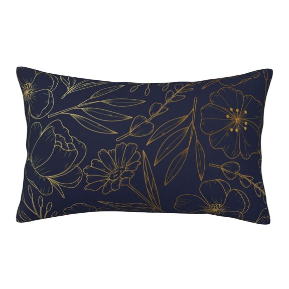 Rateoe Copper-Gold Gloss Outline Flower Pattern Pillow Covers with Invisible Zipper(Pillows are not Included) Standard Pillowcases-14"x20"