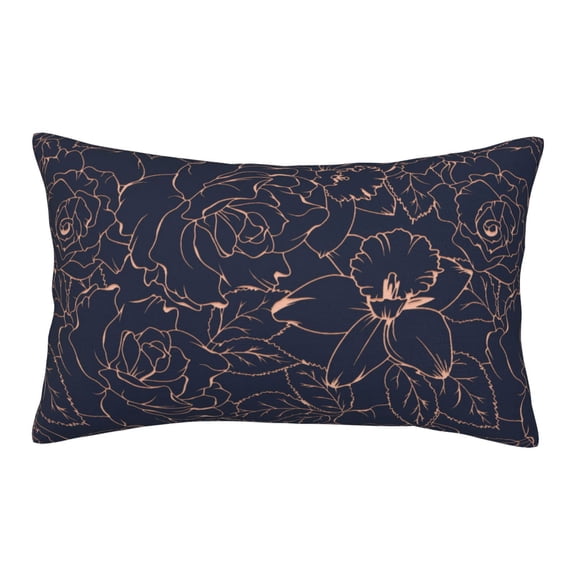 Rateoe Copper-Gold Gloss Outline Flower Pattern Pillow Covers with Invisible Zipper(Pillows are not Included) Standard Pillowcases-14"x20"