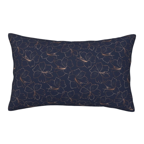 Rateoe Copper-Gold Gloss Outline Lily Flower Pattern Pillow Covers with Invisible Zipper(Pillows are not Included) Standard Pillowcases-20"x30"